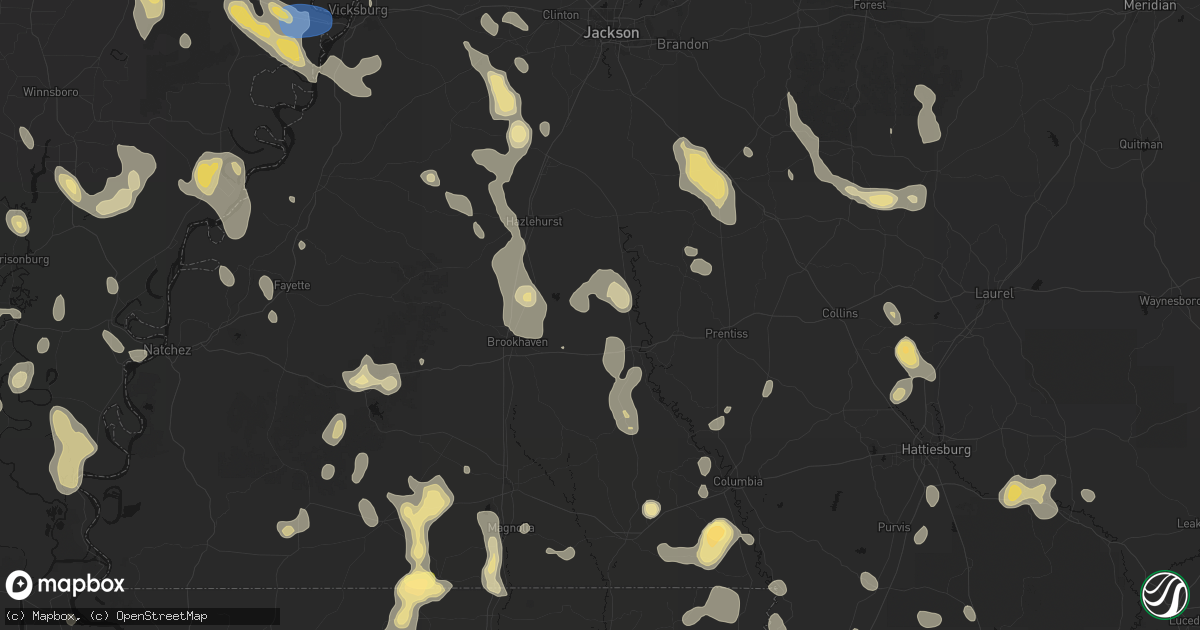 Hail map in Sontag, MS on August 21, 2026