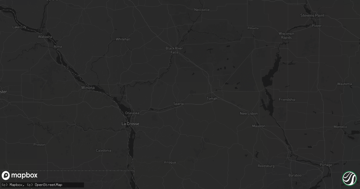Hail map in Sparta, WI on August 21, 2026