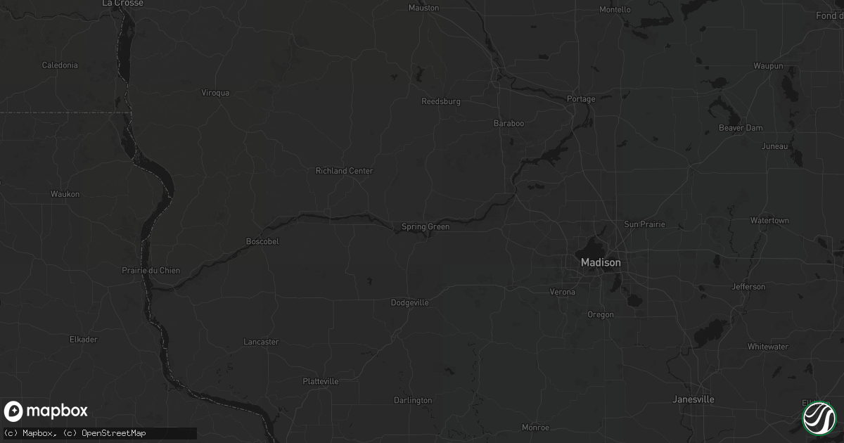 Hail map in Spring Green, WI on August 21, 2026