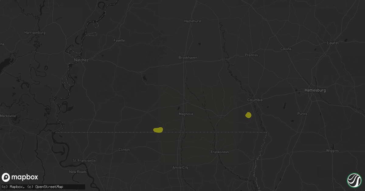 Hail map in Summit, MS on August 21, 2026