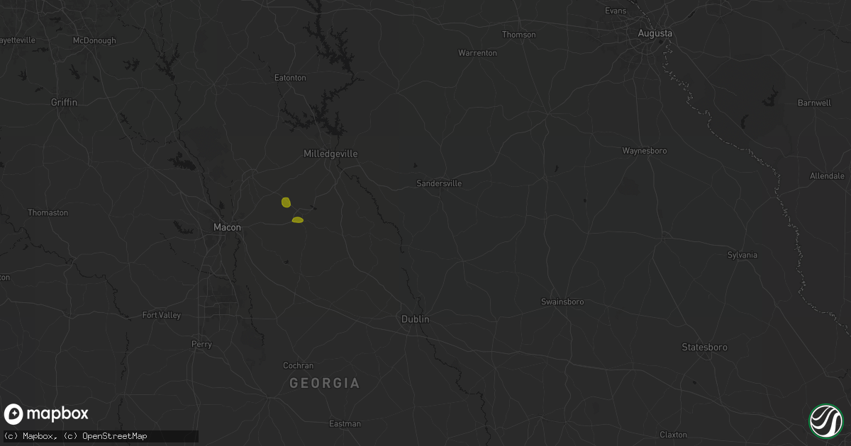 Hail map in Tennille, GA on August 21, 2026