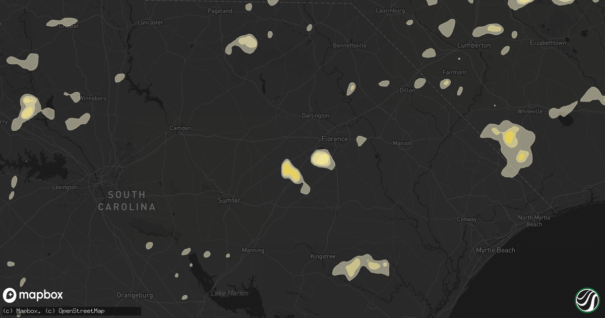Hail map in Timmonsville, SC on August 21, 2026