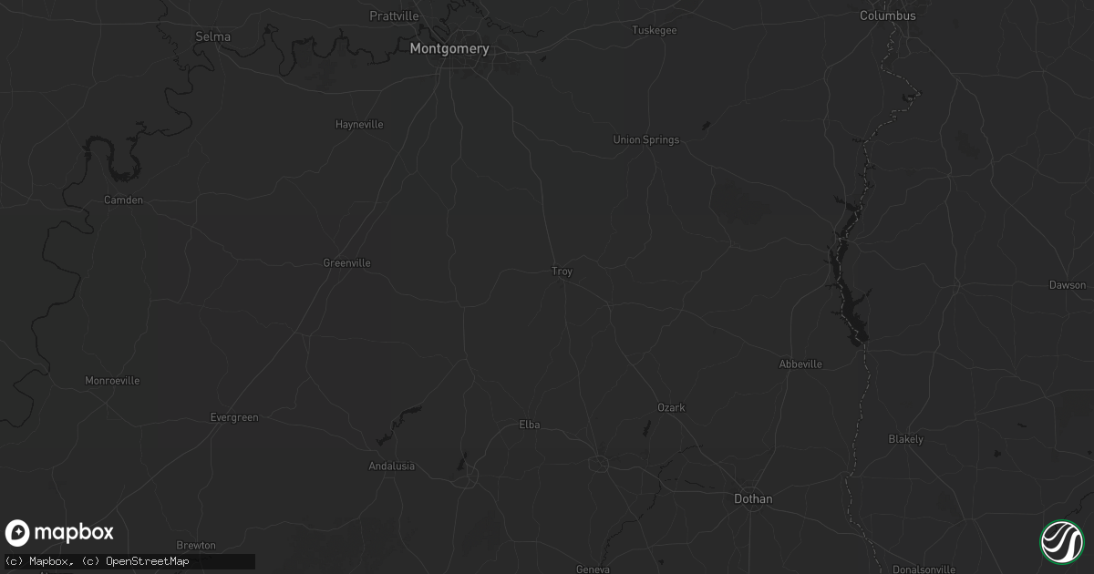 Hail map in Troy, AL on August 21, 2026