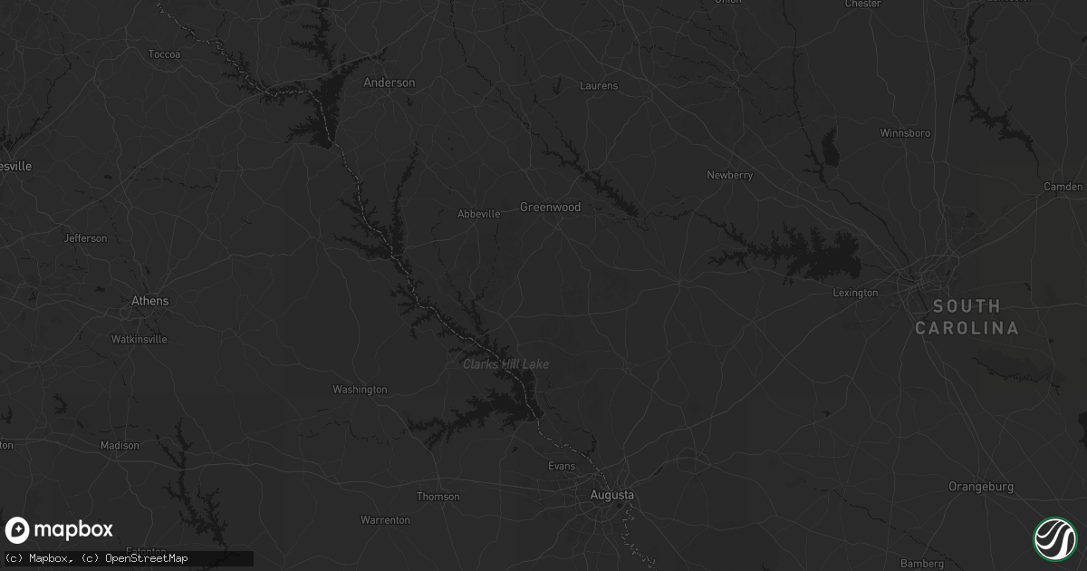 Hail map in Troy, SC on August 21, 2026