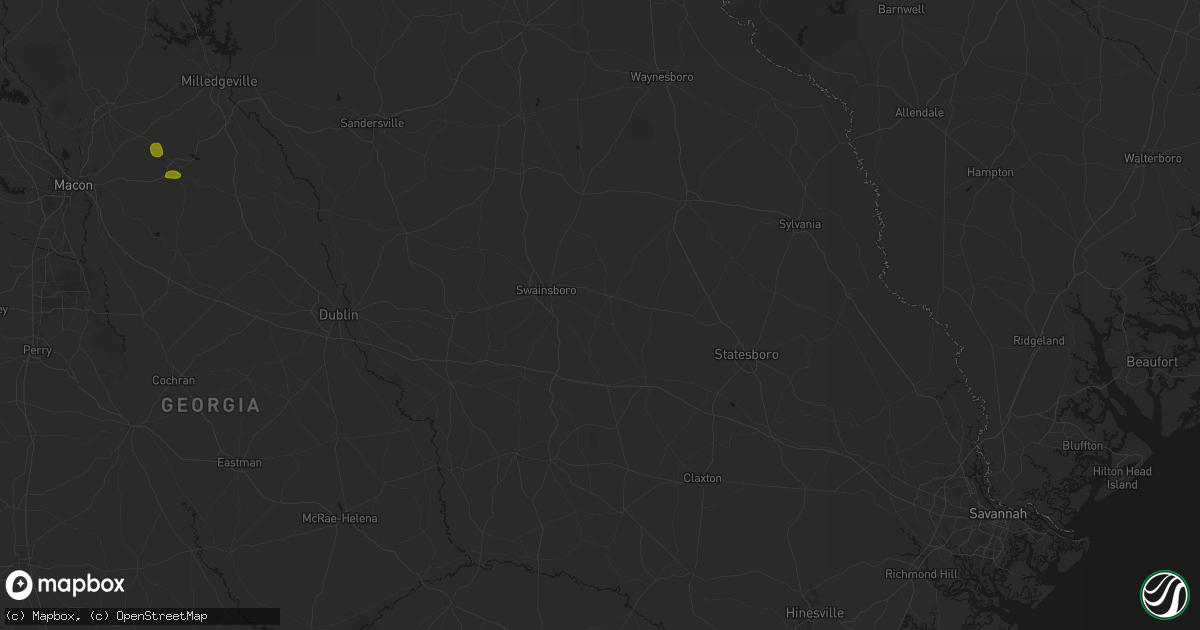 Hail map in Twin City, GA on August 21, 2026