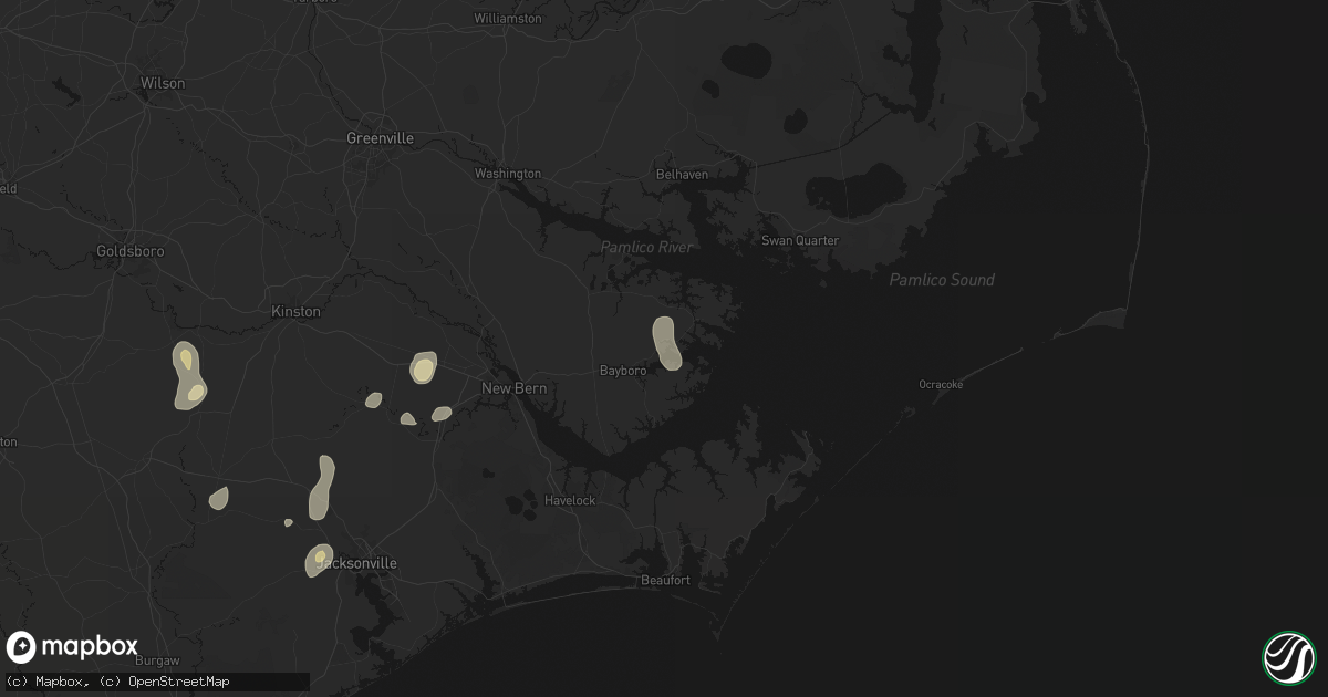 Hail map in Vandemere, NC on August 21, 2026