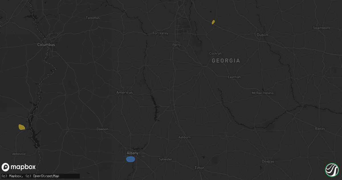 Hail map in Vienna, GA on August 21, 2026