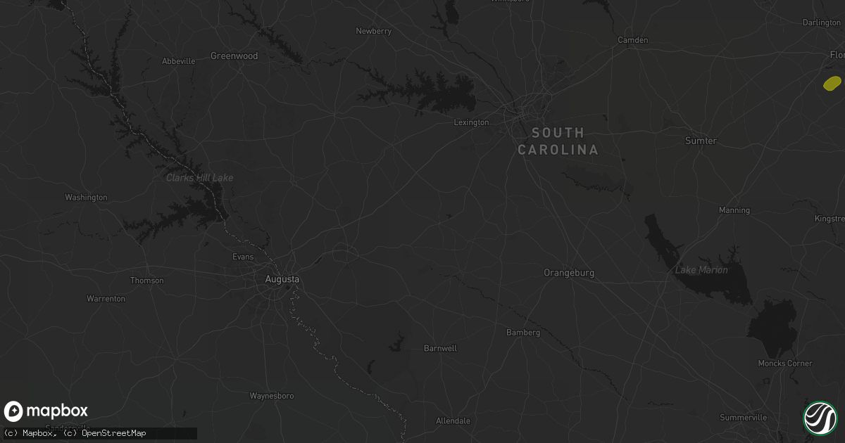 Hail map in Wagener, SC on August 21, 2026
