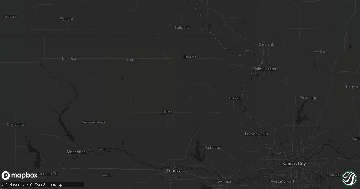 Hail map in Whiting, KS on August 21, 2026