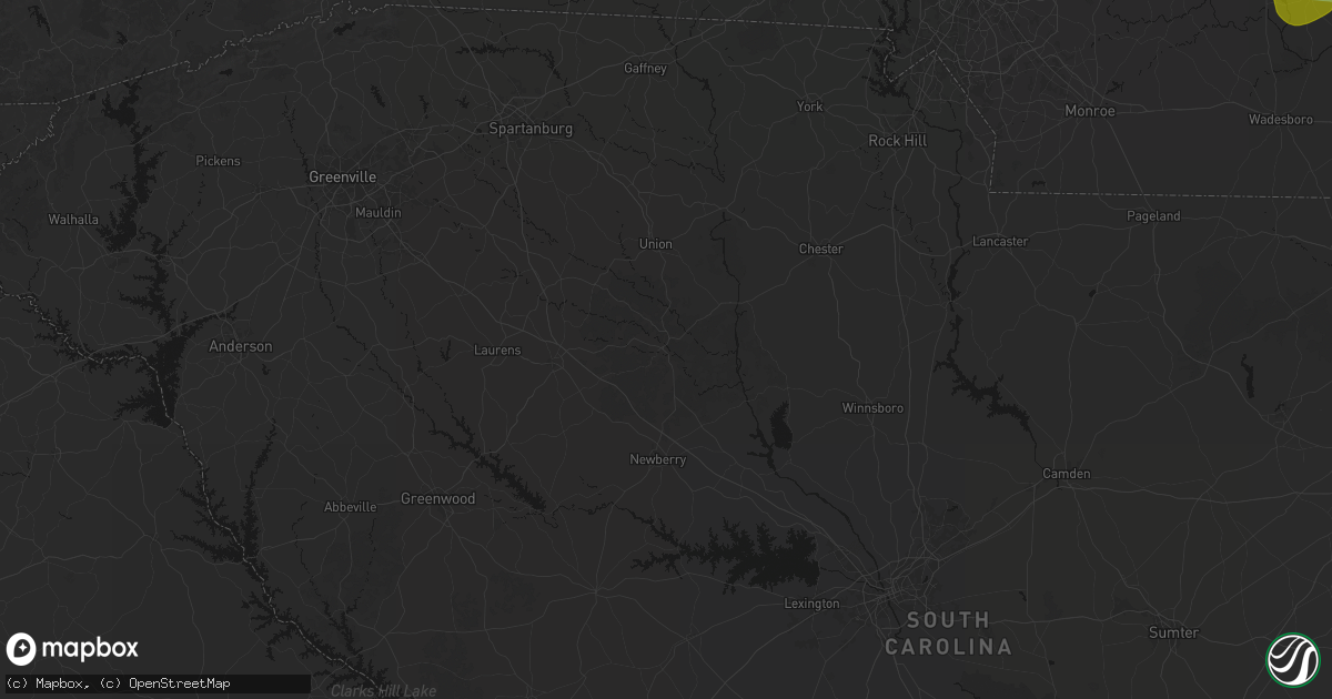 Hail map in Whitmire, SC on August 21, 2026