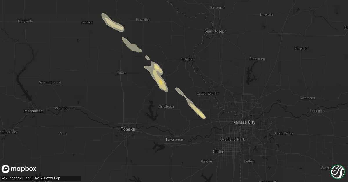 Hail map in Winchester, KS on August 21, 2026