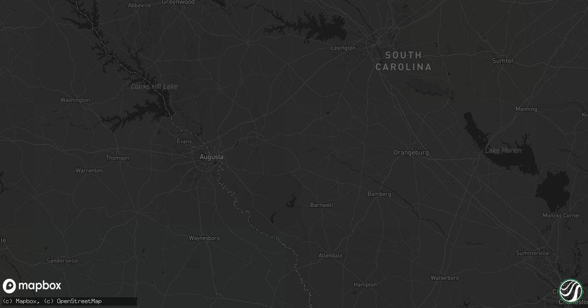 Hail map in Windsor, SC on August 21, 2026
