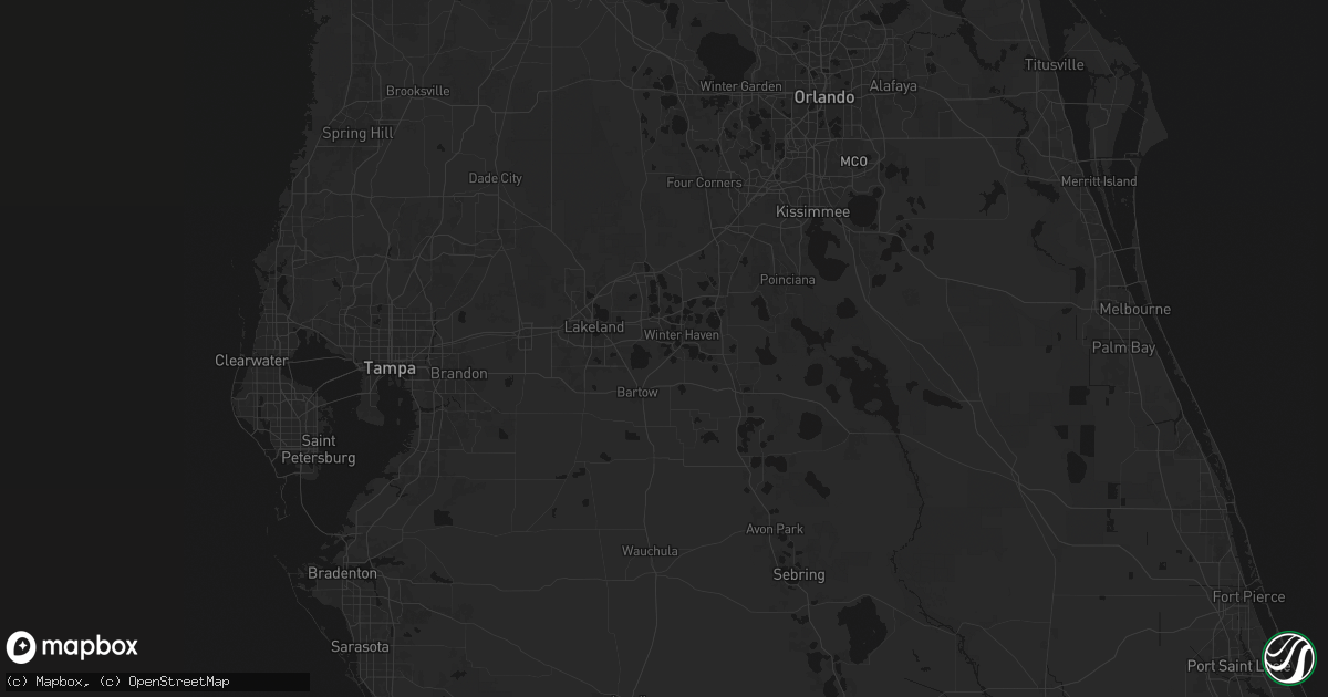 Hail map in Winter Haven, FL on August 21, 2026
