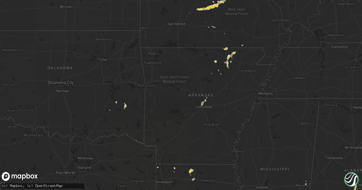 Hail map on August 22, 2011