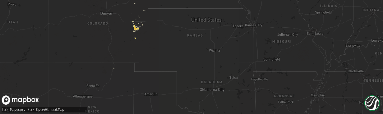 Hail map on August 22, 2012