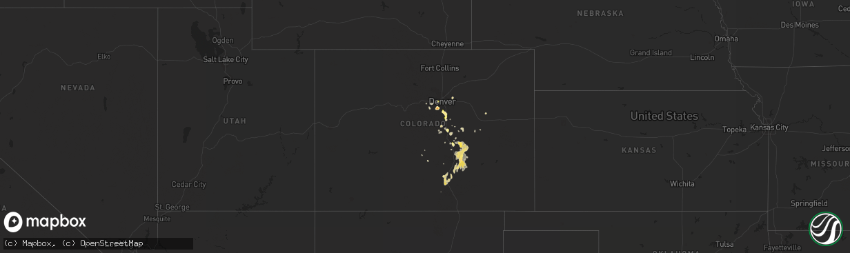 Hail map in Colorado on August 22, 2013