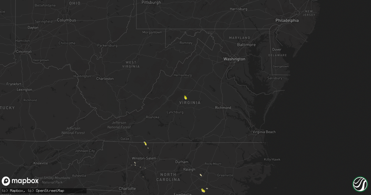 Hail map on August 22, 2013