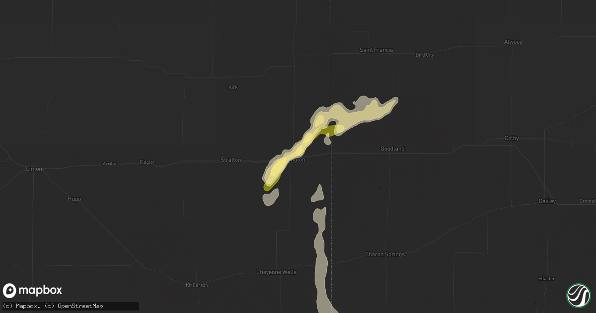 Hail map in Burlington, CO on August 22, 2014