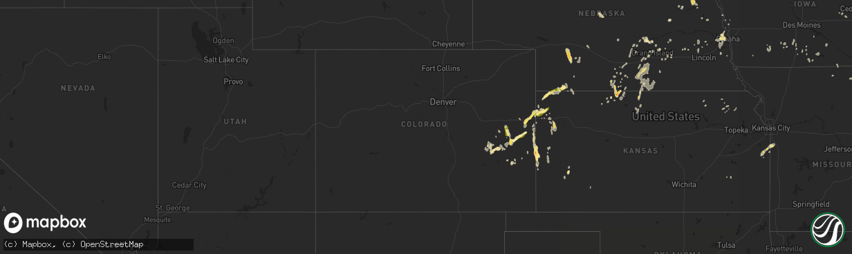 Hail map in Colorado on August 22, 2014