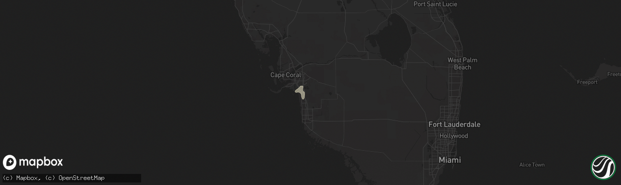 Hail map in Estero, FL on August 22, 2014