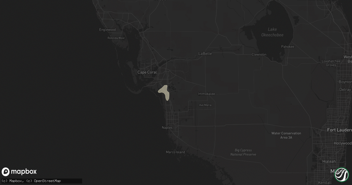 Hail map in Estero, FL on August 22, 2014