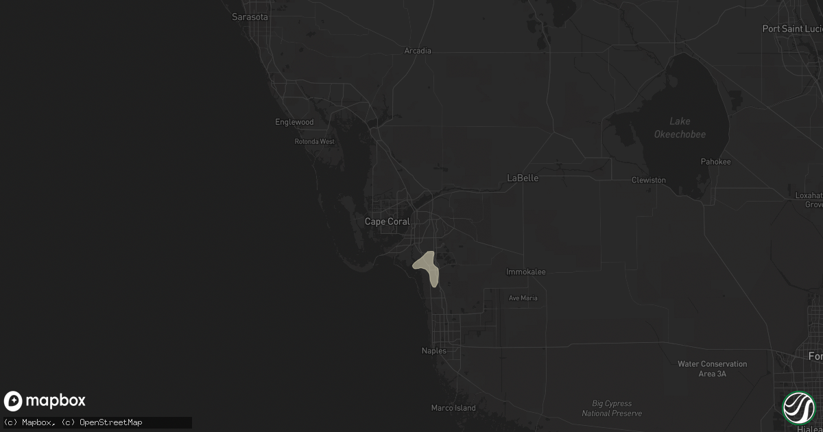 Hail map in Fort Myers, FL on August 22, 2014