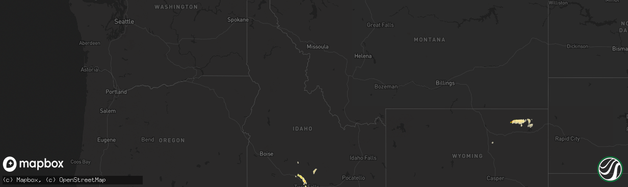 Hail map in Idaho on August 22, 2014