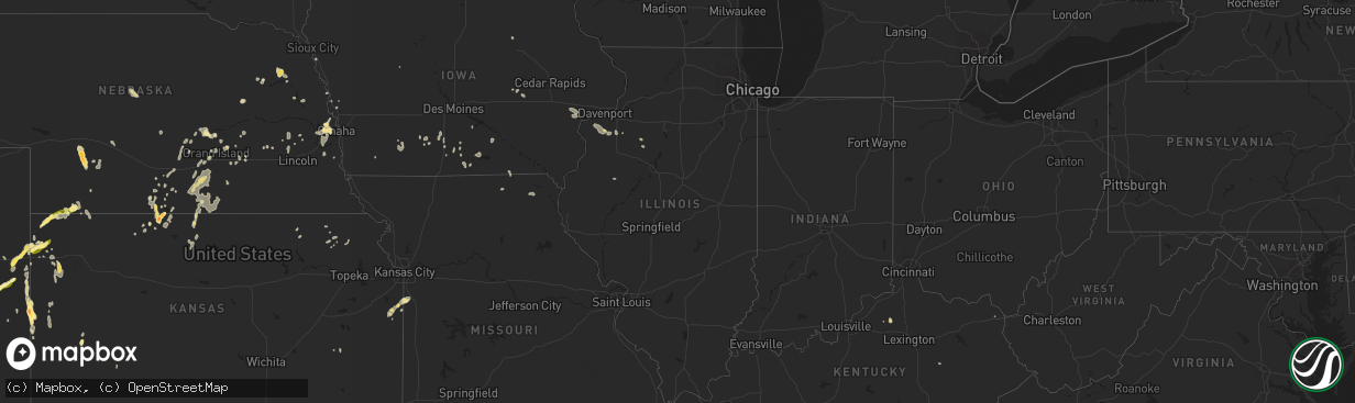 Hail map in Illinois on August 22, 2014