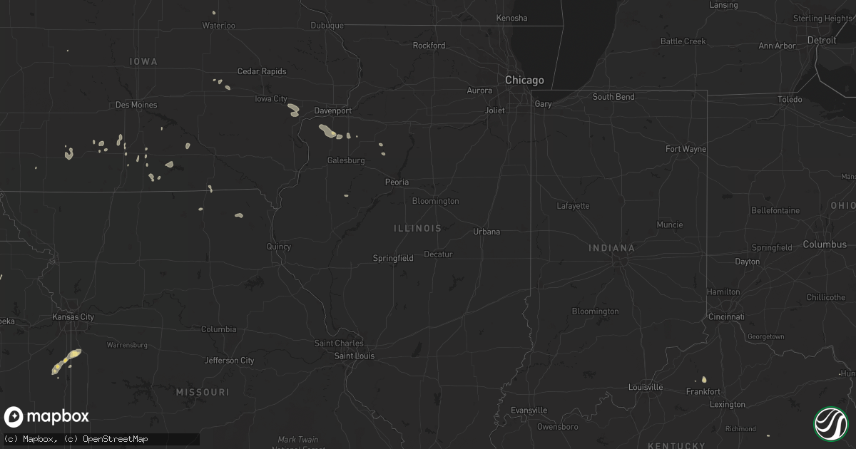 Hail map in Illinois on August 22, 2014
