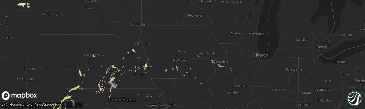 Hail map in Iowa on August 22, 2014