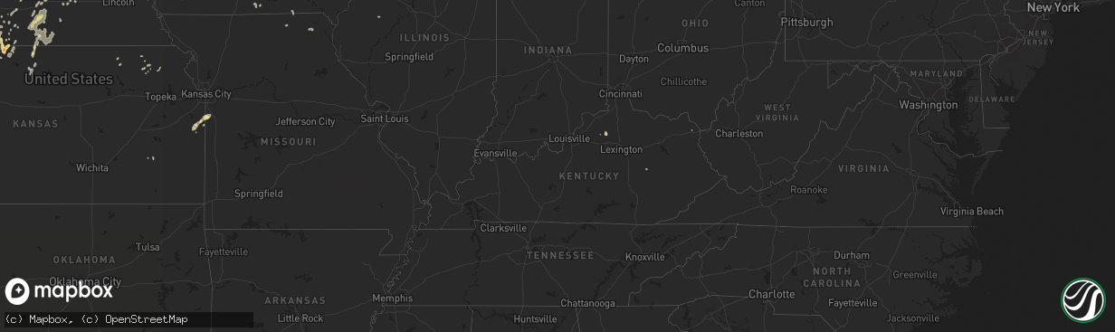 Hail map in Kentucky on August 22, 2014