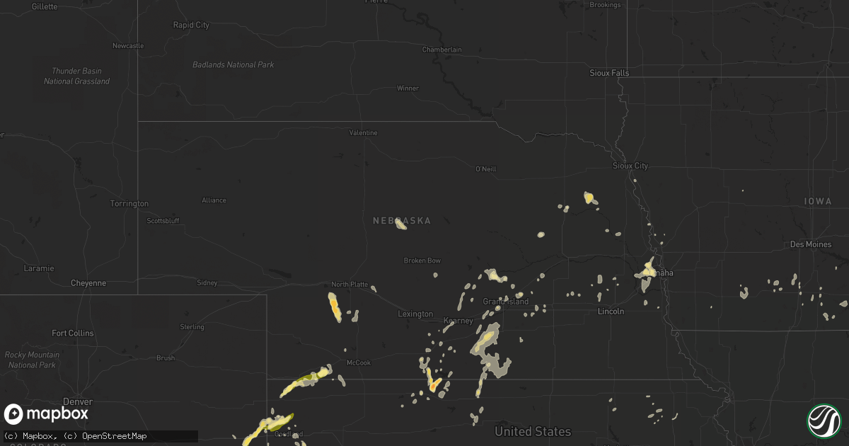 Hail map in Nebraska on August 22, 2014