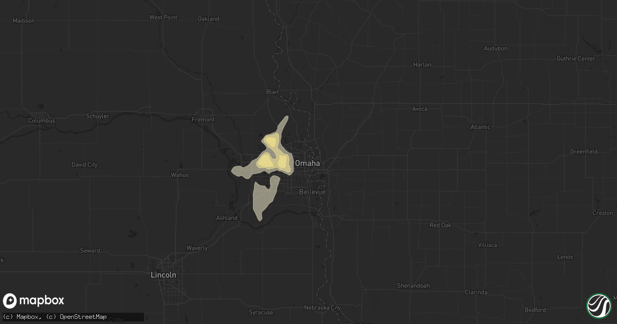 Hail map in Omaha, NE on August 22, 2014