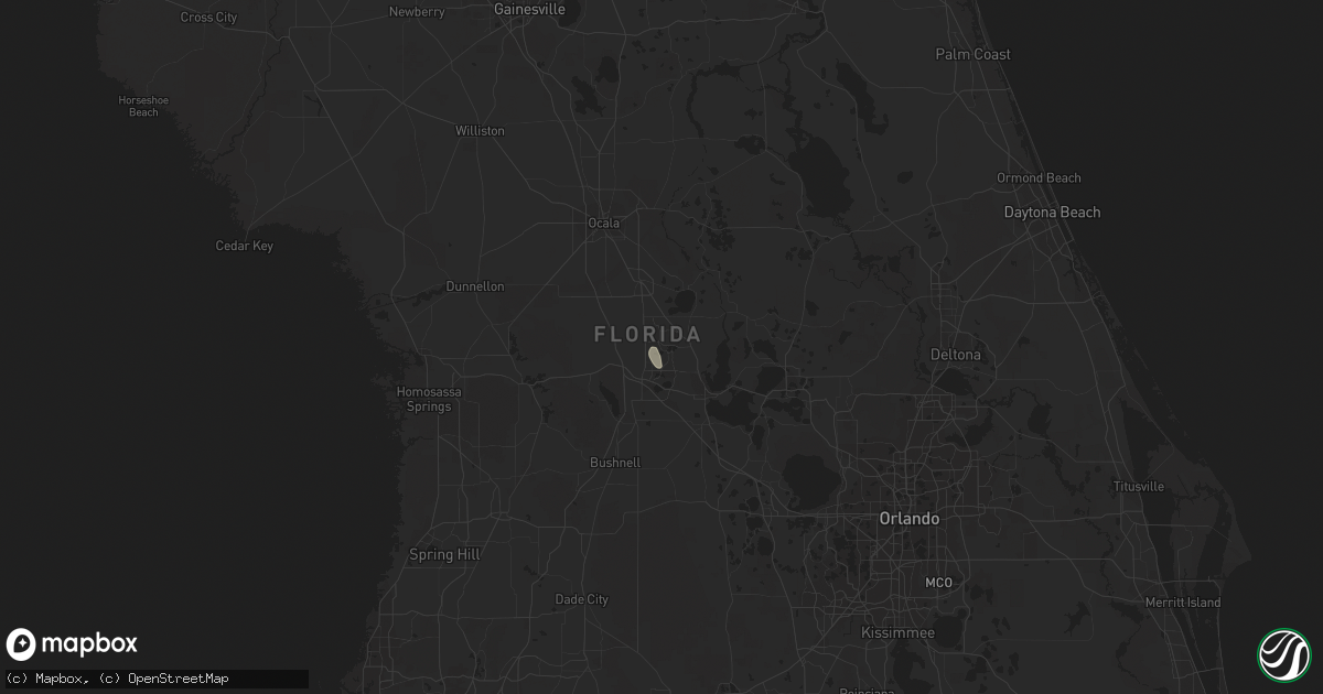 Hail map in The Villages, FL on August 22, 2014