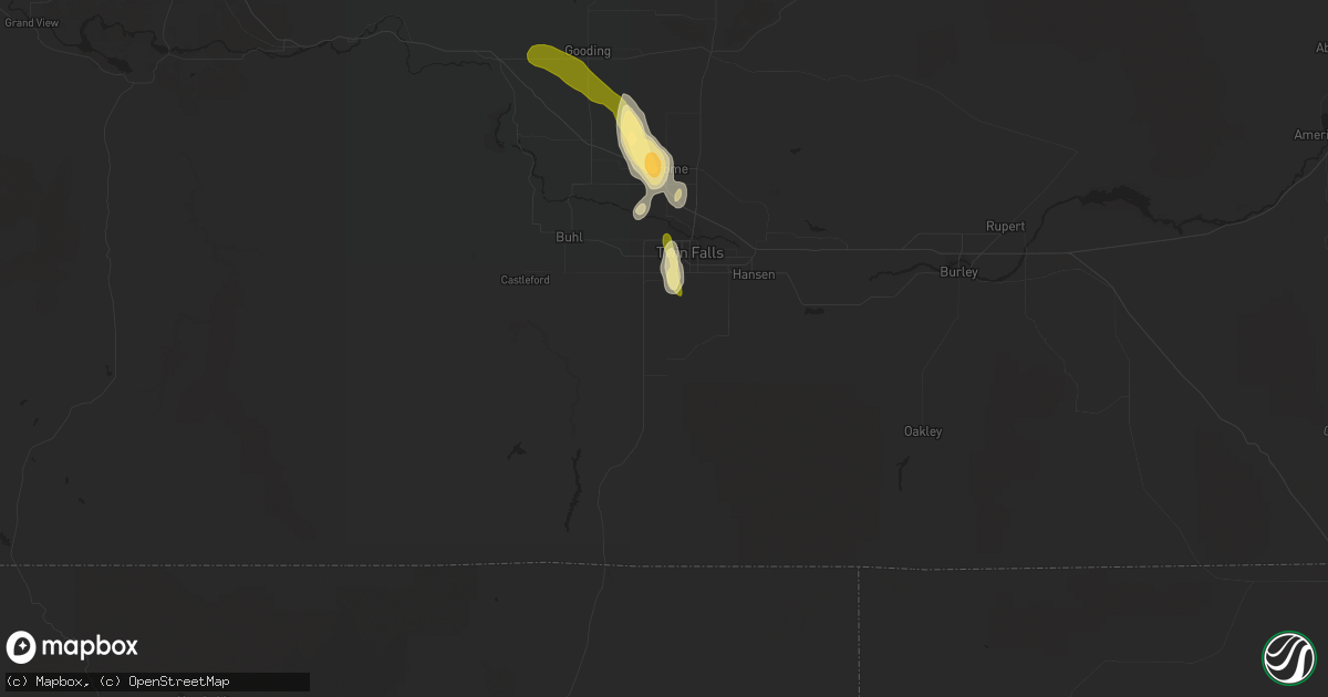 Hail map in Twin Falls, ID on August 22, 2014