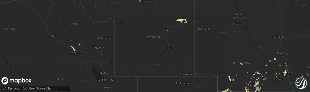 Hail map in Wyoming on August 22, 2014