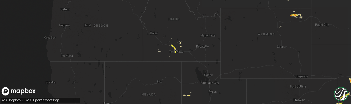 Hail map on August 22, 2014