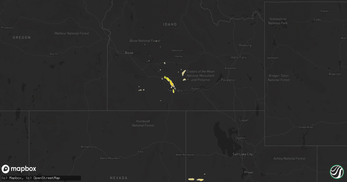 Hail map on August 22, 2014