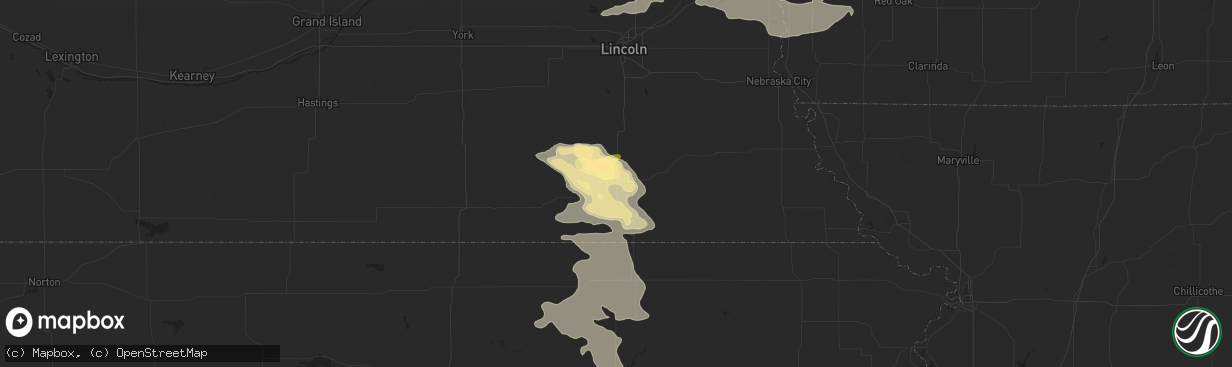 Hail map in Beatrice, NE on August 22, 2015