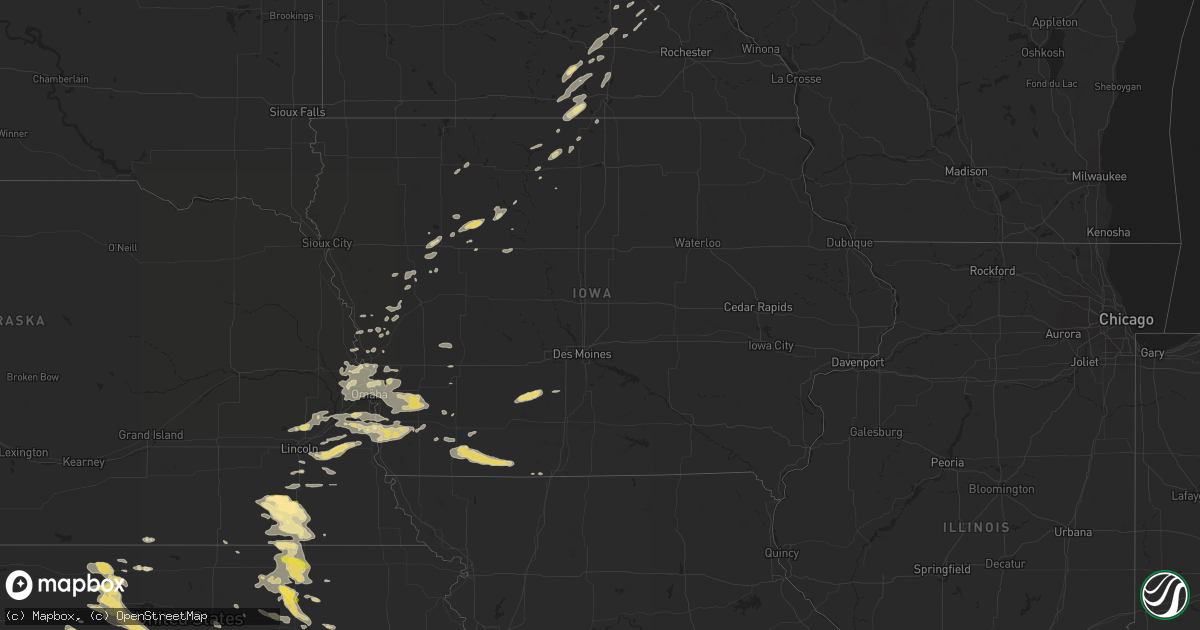 Hail map in Iowa on August 22, 2015