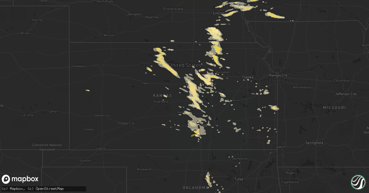 Hail map in Kansas on August 22, 2015