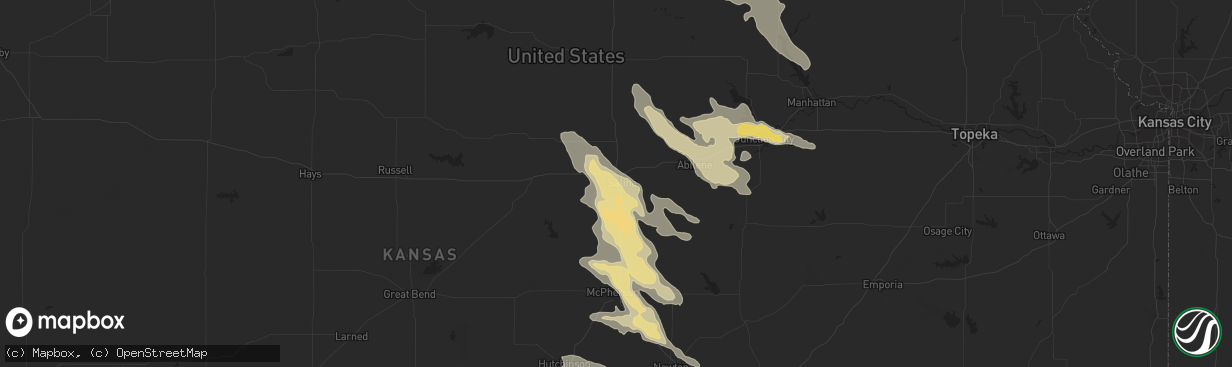 Hail map in Salina, KS on August 22, 2015