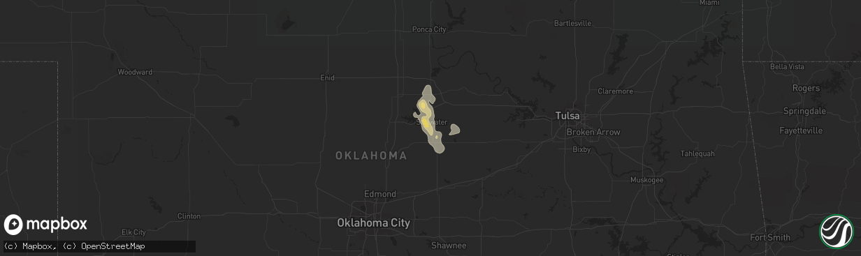 Hail map in Stillwater, OK on August 22, 2015