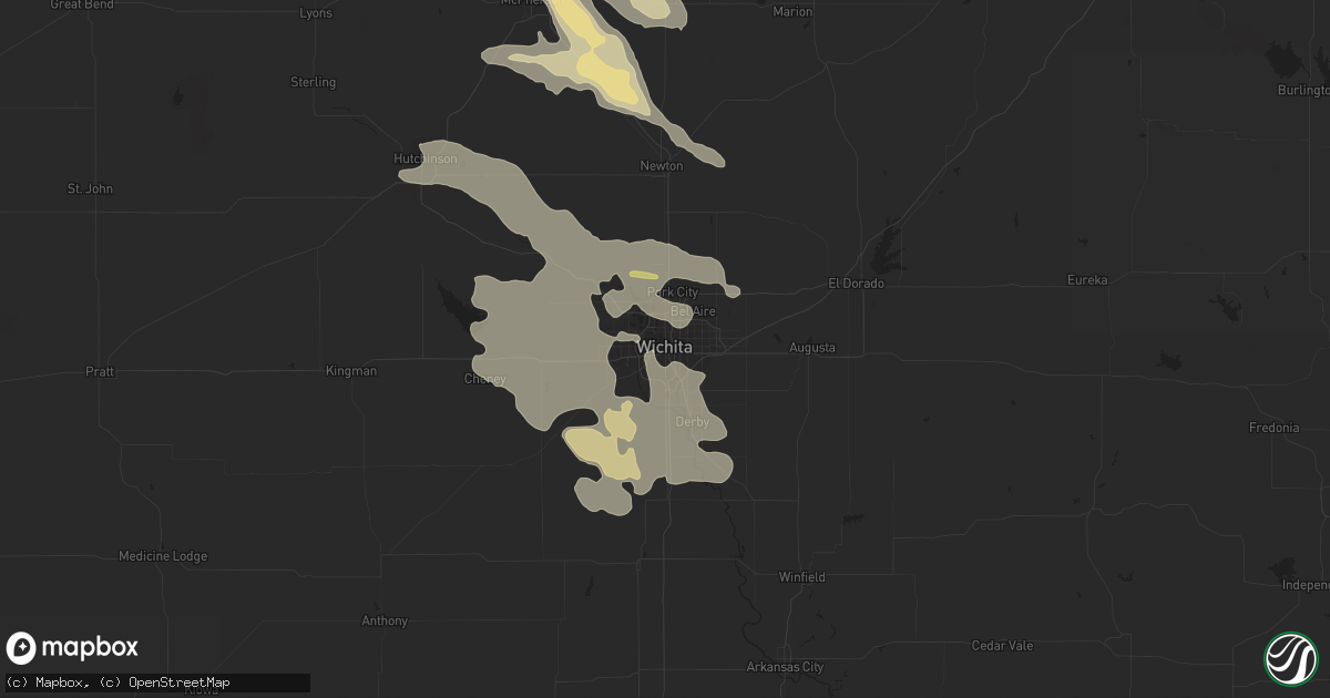 Hail map in Wichita, KS on August 22, 2015