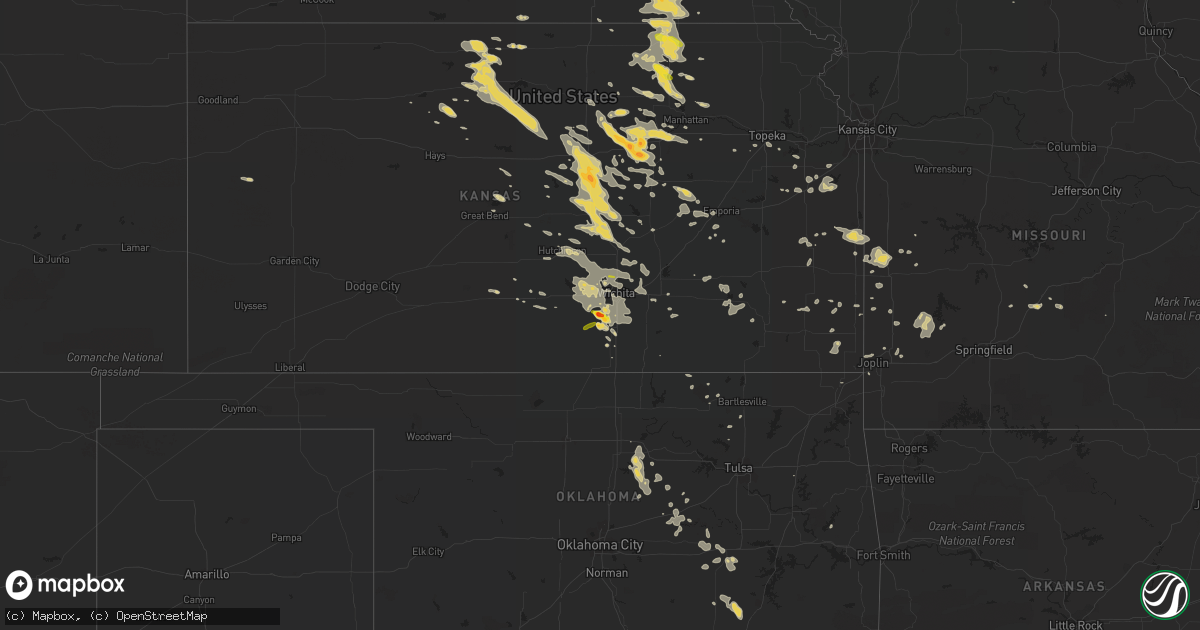Hail map on August 22, 2015