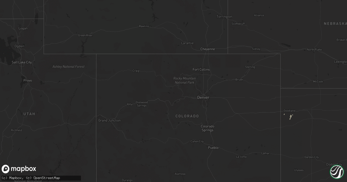 Hail map on August 22, 2016