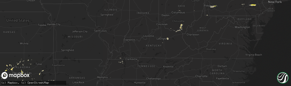 Hail map in Kentucky on August 22, 2017