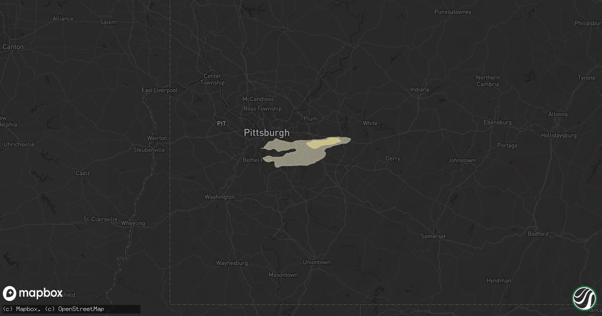 Hail map in Mckeesport, PA on August 22, 2017