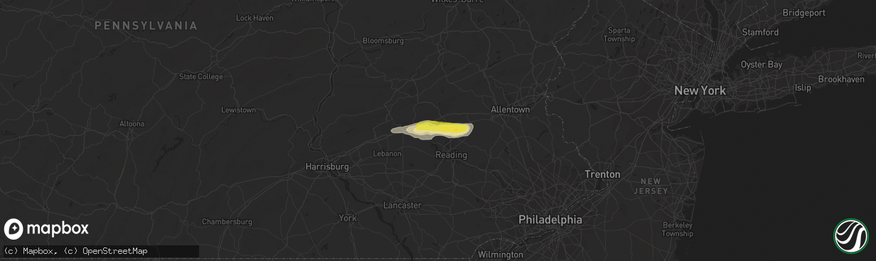 Hail map in Mohrsville, PA on August 22, 2017