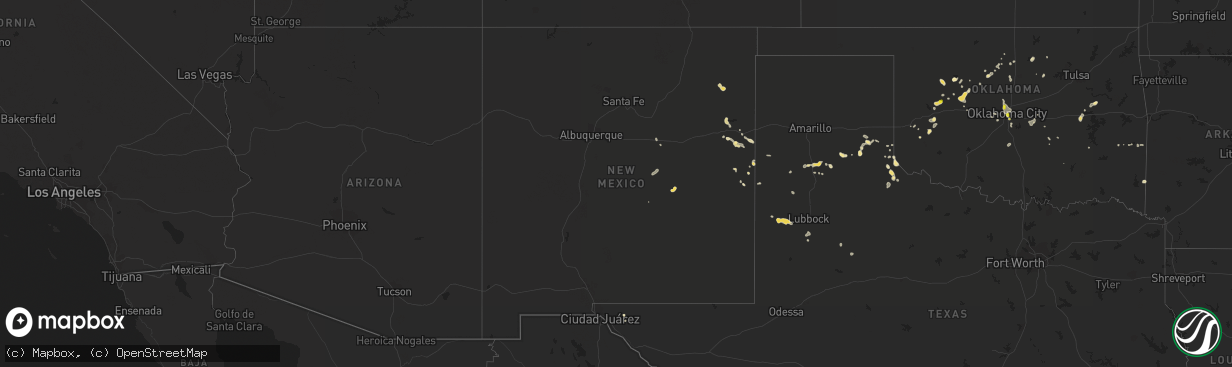 Hail map in New Mexico on August 22, 2017